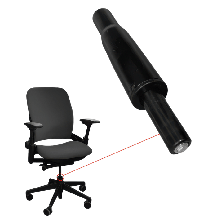 Steelcase Leap office chair with a compatible top-activated gas cylinder replacement part