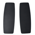 Black Steelcase Leap V2 compatible replacement arm pads pair on white background
