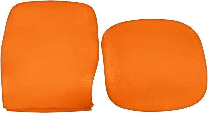 Steelcase Leap V2 refurbished seat and backrest cushions in bright orange fabric