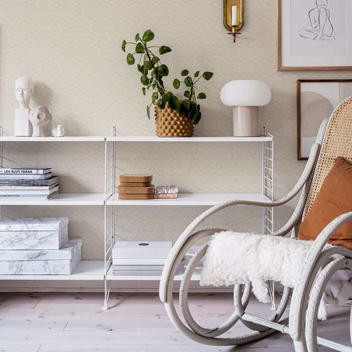 Strå - Straw Weave Wallpaper - Beige