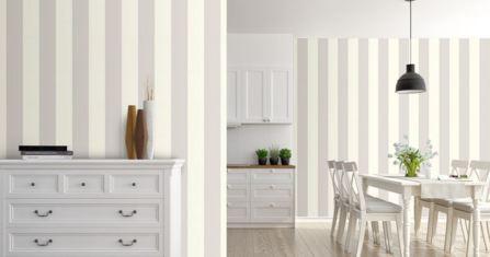 Stripes Wallpaper - Soft Grey/White