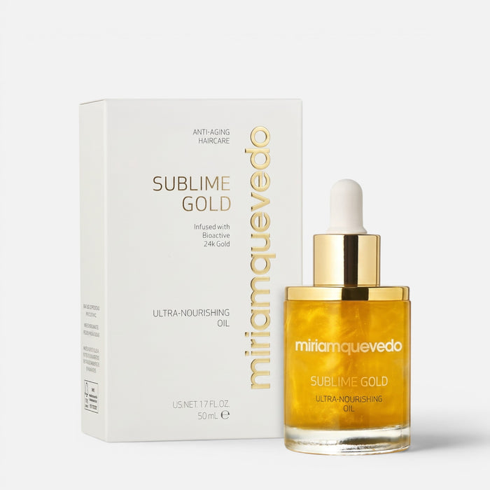 Shop Rescue Spa Sublime Gold ultra-nourishing hair oil in a glass dropper bottle with its white product box.