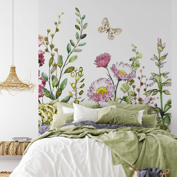 Summer Flowers - Wallpaper Mural  - Two Sizes