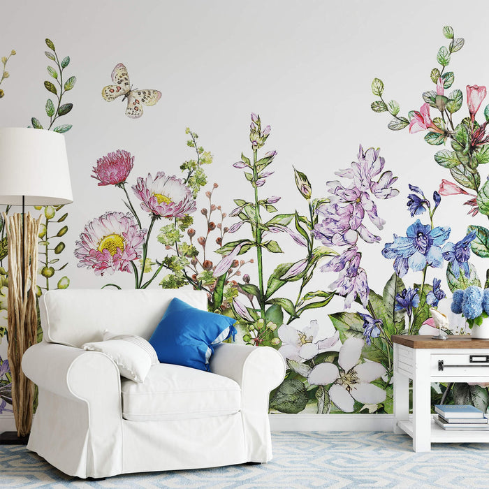 Summer Flowers - Wallpaper Mural  - Two Sizes
