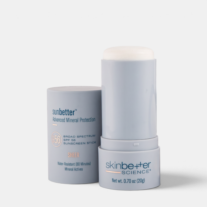 Shop Rescue Spa sunbetter Sheer SPF 56 mineral sunscreen stick in a grey twist-up applicator tube