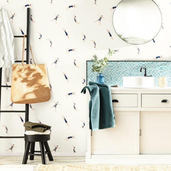 Swimming In It Wallpaper - Cream