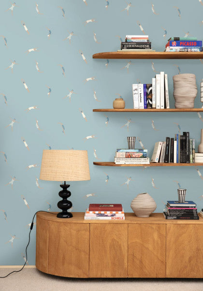 Swimming In It Wallpaper - Smokey Blue - Discontinuing