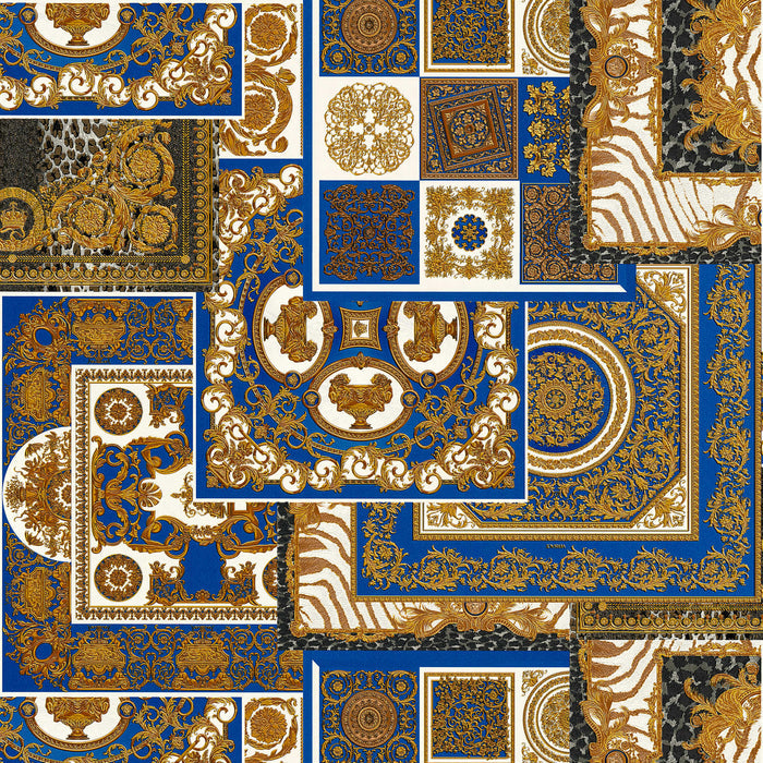 Versace Tapestry Wallpaper - Gold/Blue/White