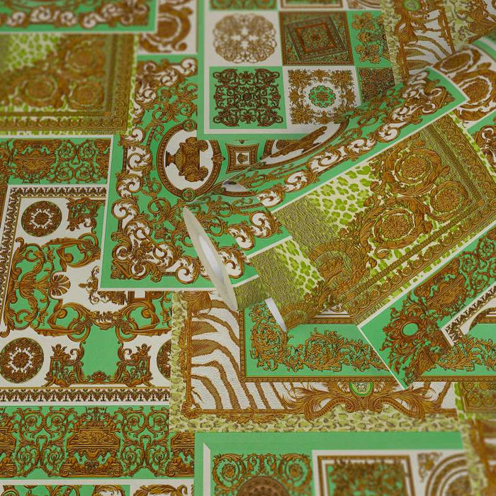 Versace Tapestry Wallpaper - Gold/Green/Brown