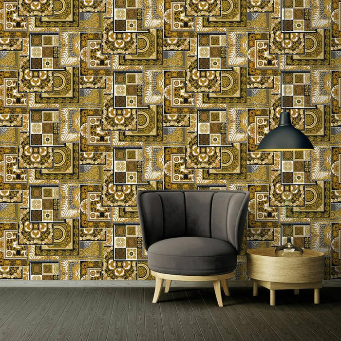Versace Tapestry Wallpaper - Gold/Silver/Black/White