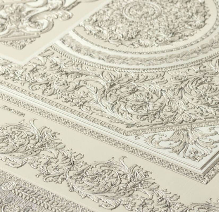 Versace Tapestry Wallpaper - Silver/Grey/White
