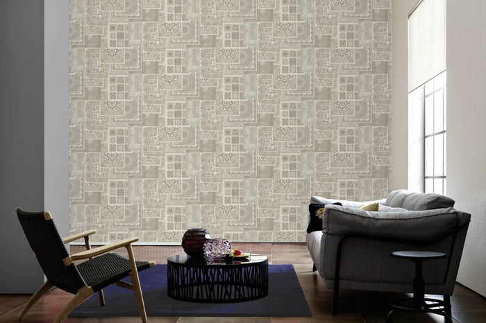 Versace Tapestry Wallpaper - Silver/Grey/White