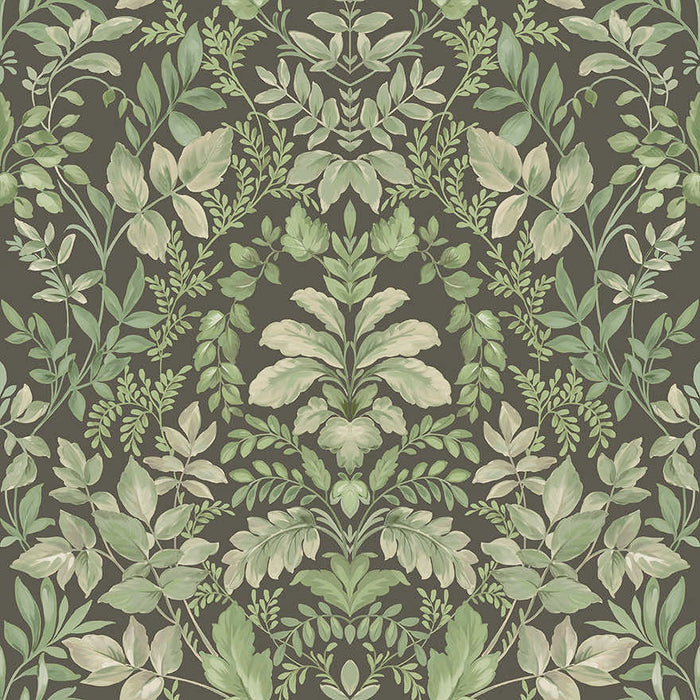 Tavira - Leafy Wonderland Wallpaper - Charcoal/Green