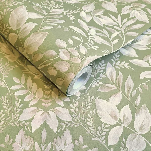 Tavira - Leafy Wonderland Wallpaper - Sage