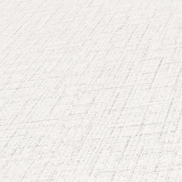 Textile Texture Wallpaper - Grey/White - Discontinuing