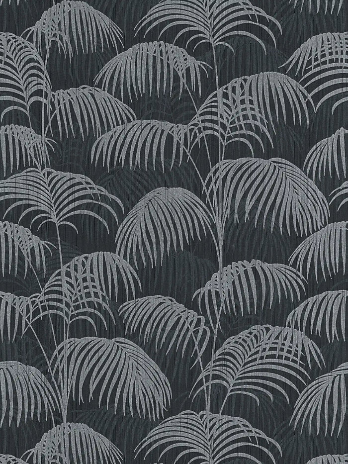 Textured Palm Silk Wallpaper - Black and Grey - Discontinuing