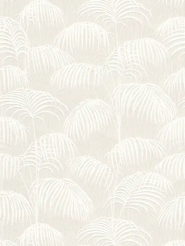 Textured Palm Silk Wallpaper - Cream and White - Discontinuing