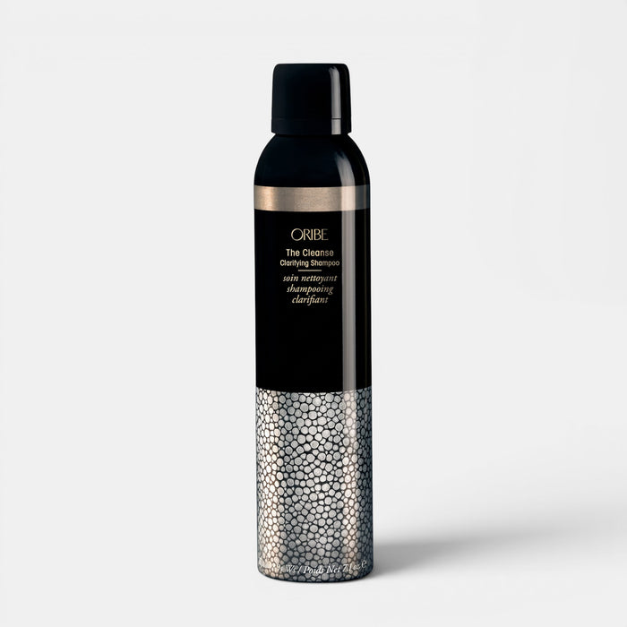 Shop Rescue Spa Oribe The Cleanse Clarifying Shampoo aerosol mousse bottle with black and textured metallic design
