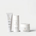 Shop Rescue Spa The Glow Trio skincare set featuring Danucera Cerabalm, D22 Tonic, and Master Mask in white bottles.