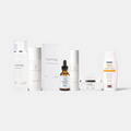 Shop Rescue Spa The Radiant Glow skincare set featuring cleansers, serums, toners, and creams for a complete routine.