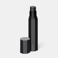Shop Rescue Spa The Reparative Moisturizer in a sleek black hexagonal pump bottle with its cap removed.
