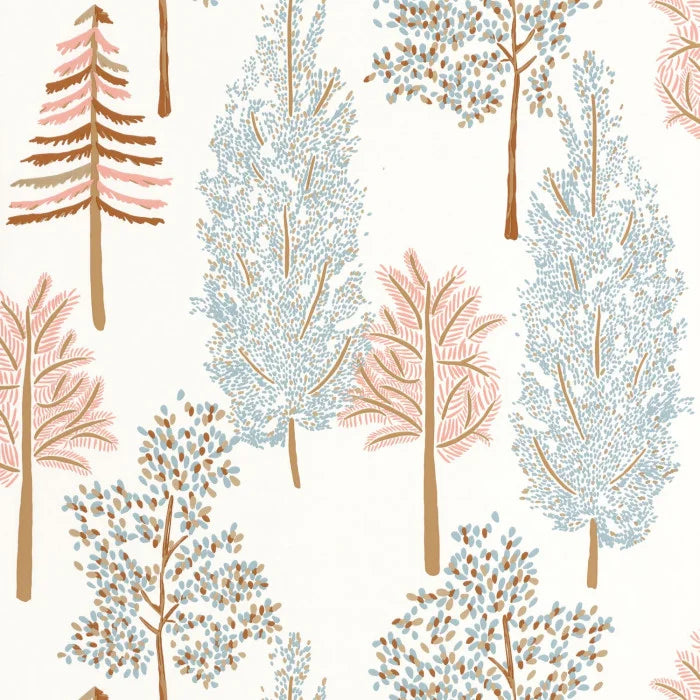 The Tree House Wallpaper - Bleu - Discontinuing
