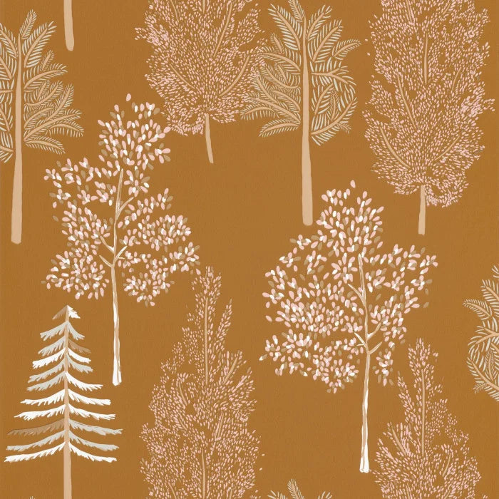The Tree House Wallpaper - Ochre - Discontinung