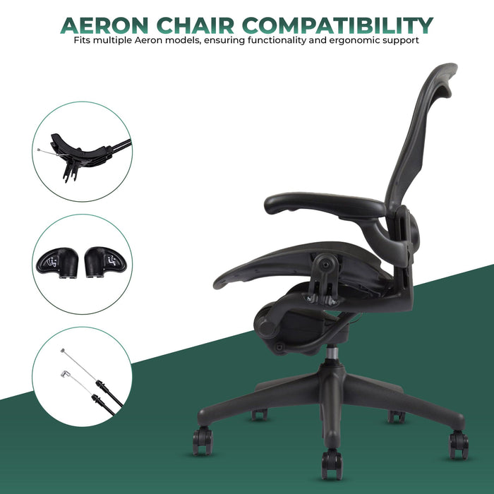 Herman Miller Aeron chair with tilt limiter parts and adjustment knobs, Office Logix Shop