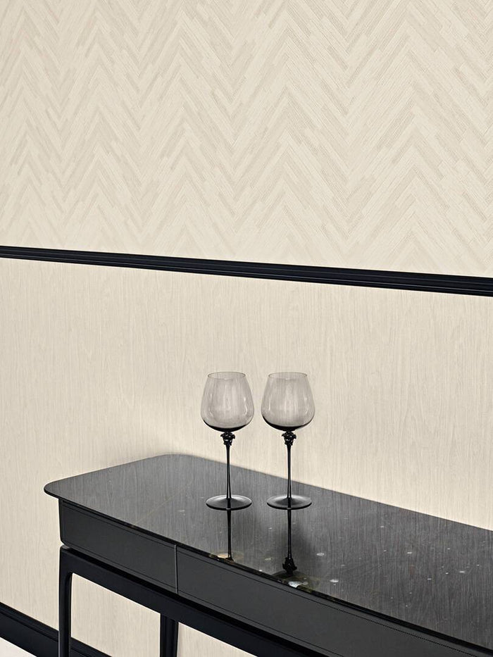 Versace Timber Wallpaper - Beige/Creme/White