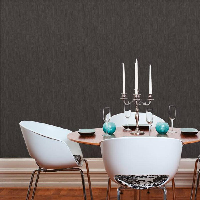 Versace Timber Wallpaper - Grey/Black