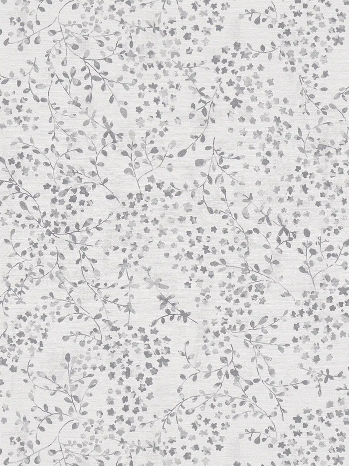 Tiny Tendrils Wallpaper - Grey/Silver/White