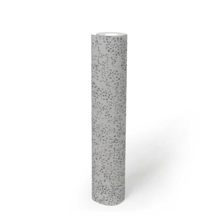 Tiny Tendrils Wallpaper - Grey/Silver/White