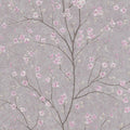 Tokyo Cherry Blossom Wallpaper- Grey/Pink