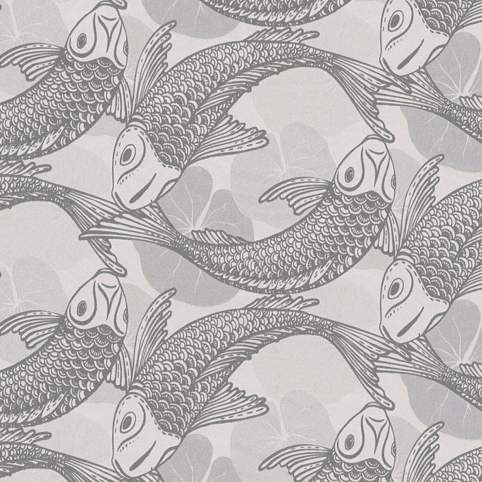 Tokyo Fish Bowl Vinyl Wallpaper - Dark Grey - Discontinuing