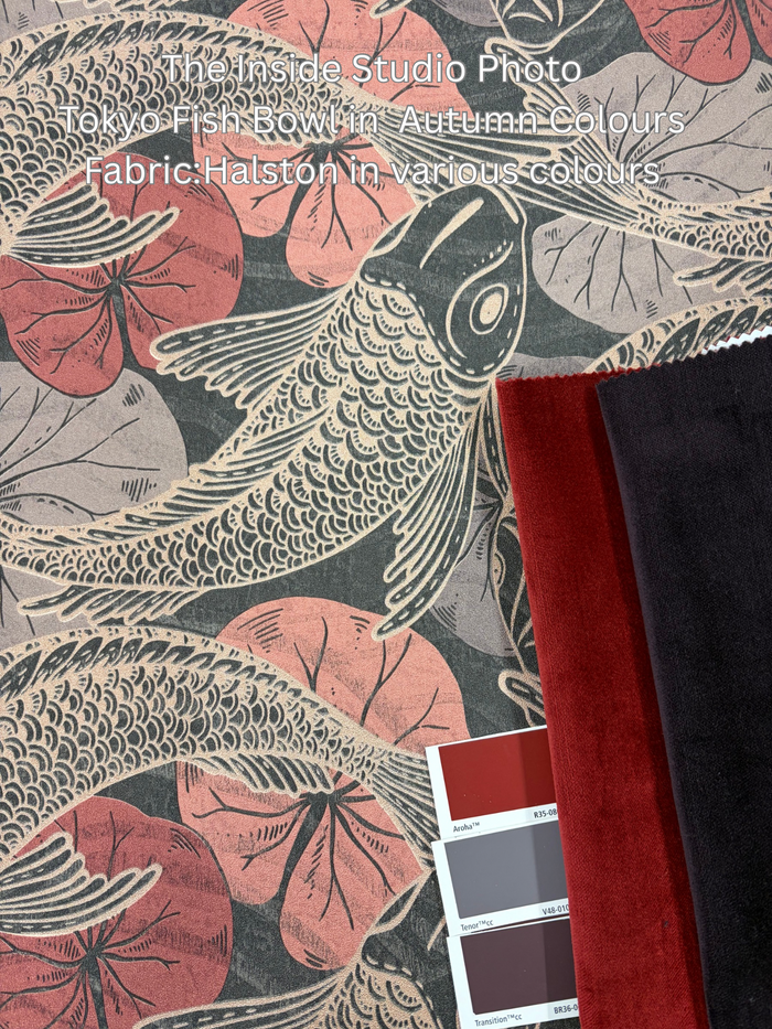 Tokyo Fish Bowl Wallpaper - Autumn Colours - Extra WIDE
