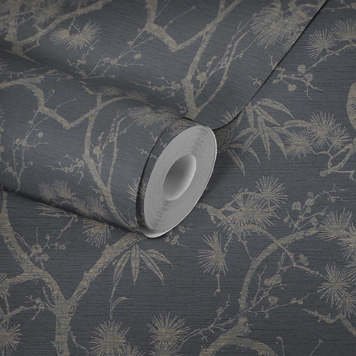 Tokyo Garden Wallpaper - Black