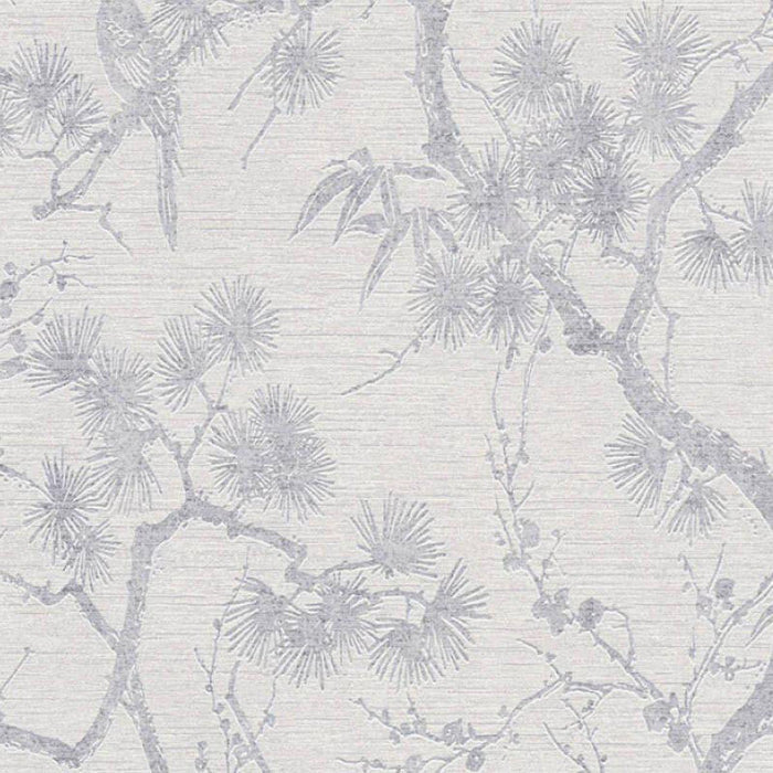 Tokyo Garden Wallpaper - Metallic/White