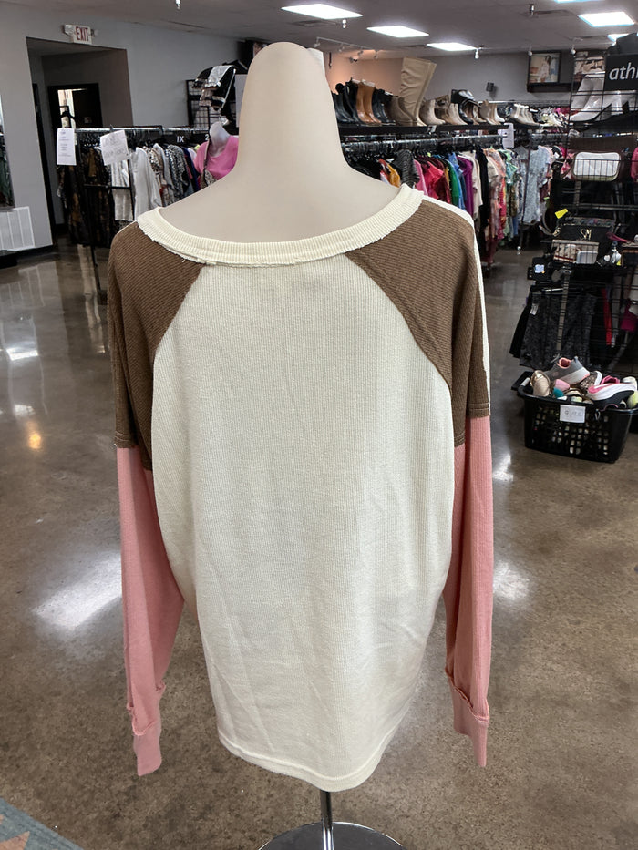 Top Ls By Bibi In Brown & Pink, Size:Xl