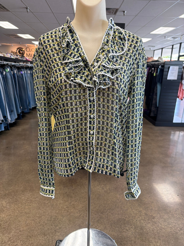 Top Ls By Clothes Mentor In Blue & Green, Size:S