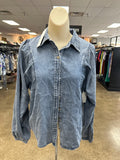 Top Ls By Heartloom In Blue Denim, Size:Xs