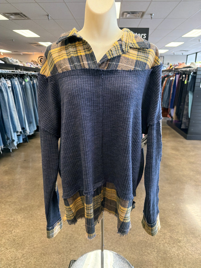 Top Ls By Oli & Hali In Blue & Yellow, Size:S