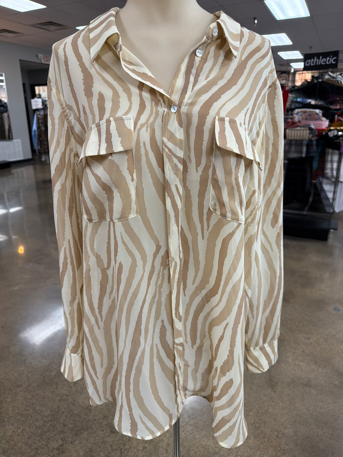 Top Ls By Soft Surroundings In Zebra Print, Size:Xl
