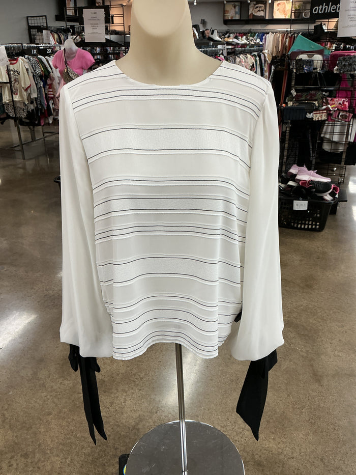Top Ls By Vince Camuto In Black & White, Size:Xs