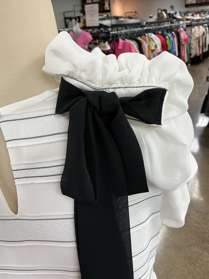Top Ls By Vince Camuto In Black & White, Size:Xs