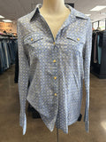 Top Ls Designer By Tory Burch In Blue & Green, Size:6