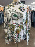 Top Ls Designer By Tory Burch In Floral Print, Size:L
