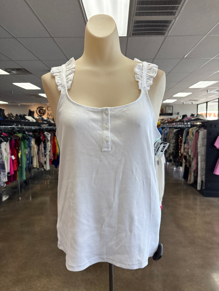 Top Sleeveless By J. Crew In White, Size:L