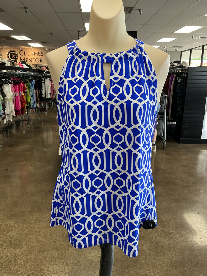 Top Sleeveless By Jude Connally In Blue & White, Size:M