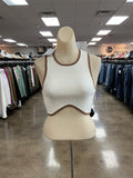 Top Sleeveless By Olivaceous In Cream & Tan, Size:S