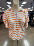Top Ss By Clothes Mentor In Orange & White, Size:S